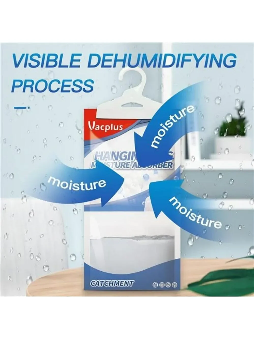 Closet Moisture Absorber Hanging Dehumidifier Bags with Scent 10 Pack Vacplus